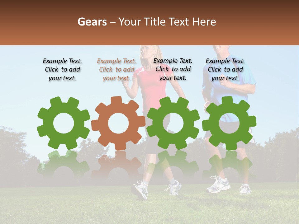 A Man And A Woman Jogging In A Field PowerPoint Template