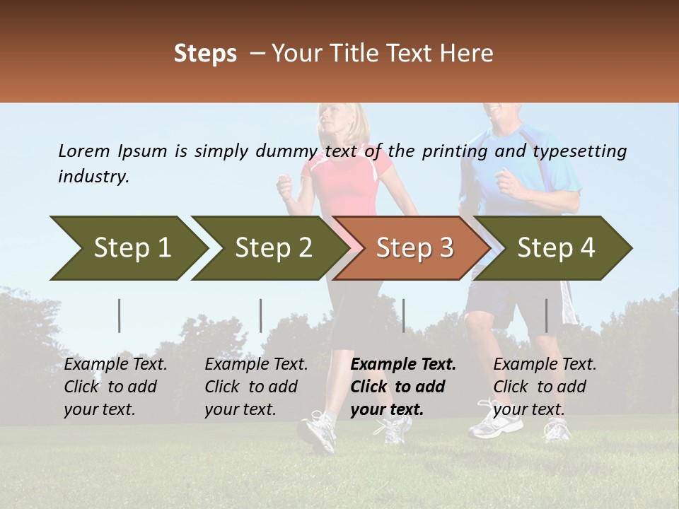 A Man And A Woman Jogging In A Field PowerPoint Template