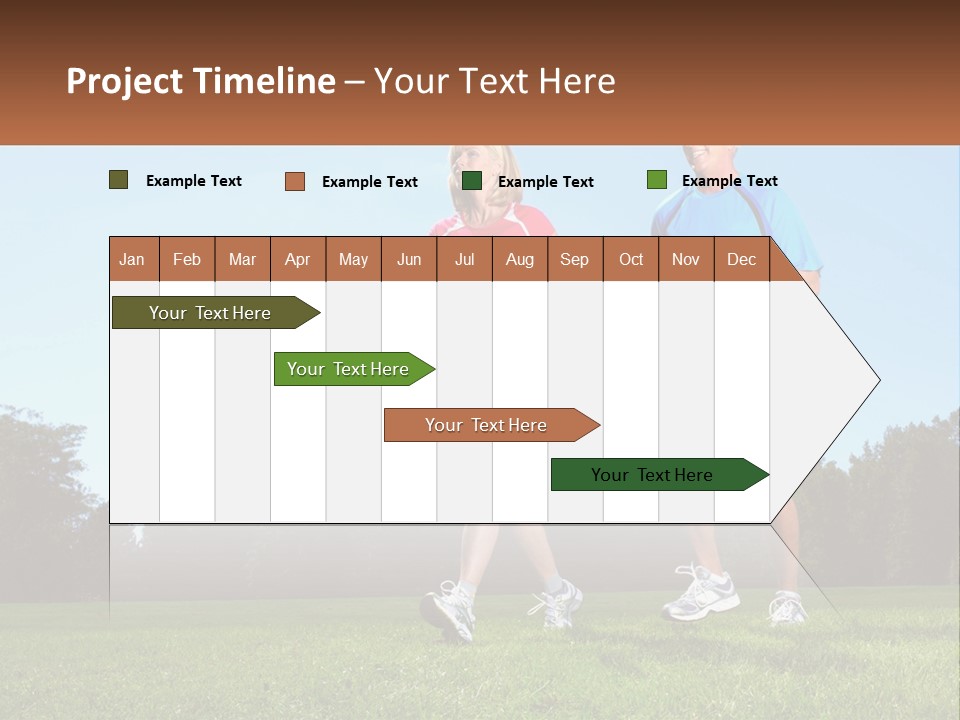A Man And A Woman Jogging In A Field PowerPoint Template