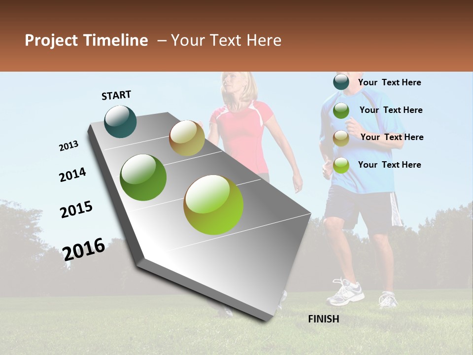 A Man And A Woman Jogging In A Field PowerPoint Template