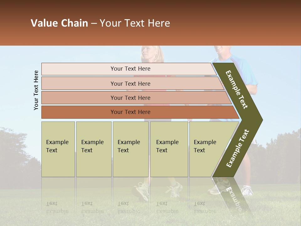 A Man And A Woman Jogging In A Field PowerPoint Template