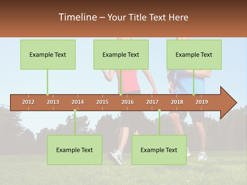 A Man And A Woman Jogging In A Field PowerPoint Template
