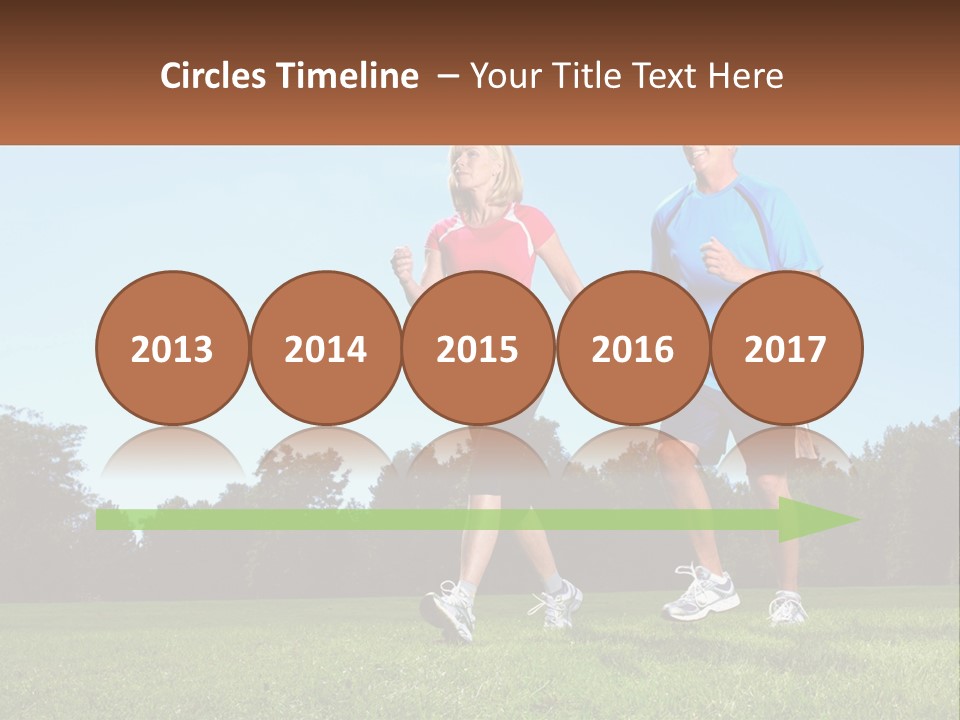 A Man And A Woman Jogging In A Field PowerPoint Template