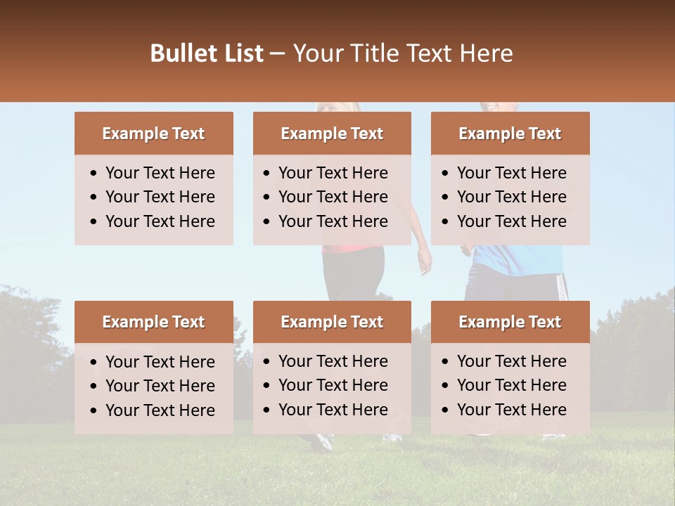 A Man And A Woman Jogging In A Field PowerPoint Template