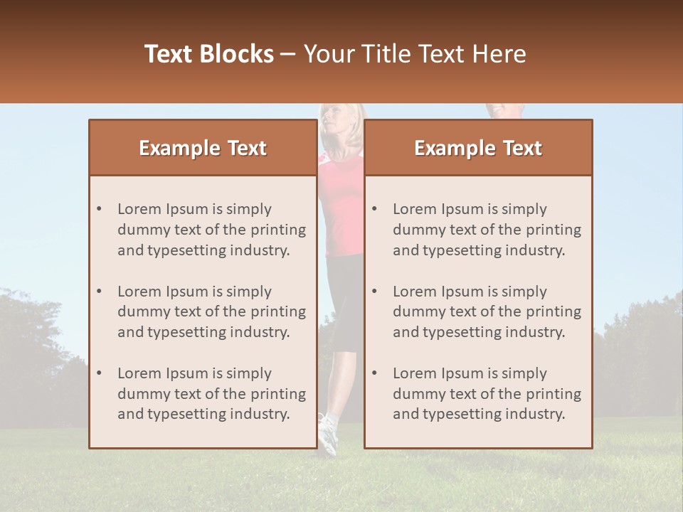 A Man And A Woman Jogging In A Field PowerPoint Template