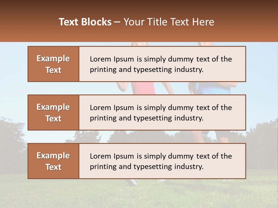 A Man And A Woman Jogging In A Field PowerPoint Template