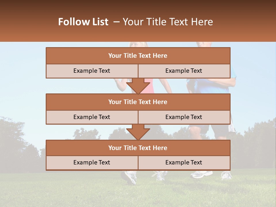 A Man And A Woman Jogging In A Field PowerPoint Template