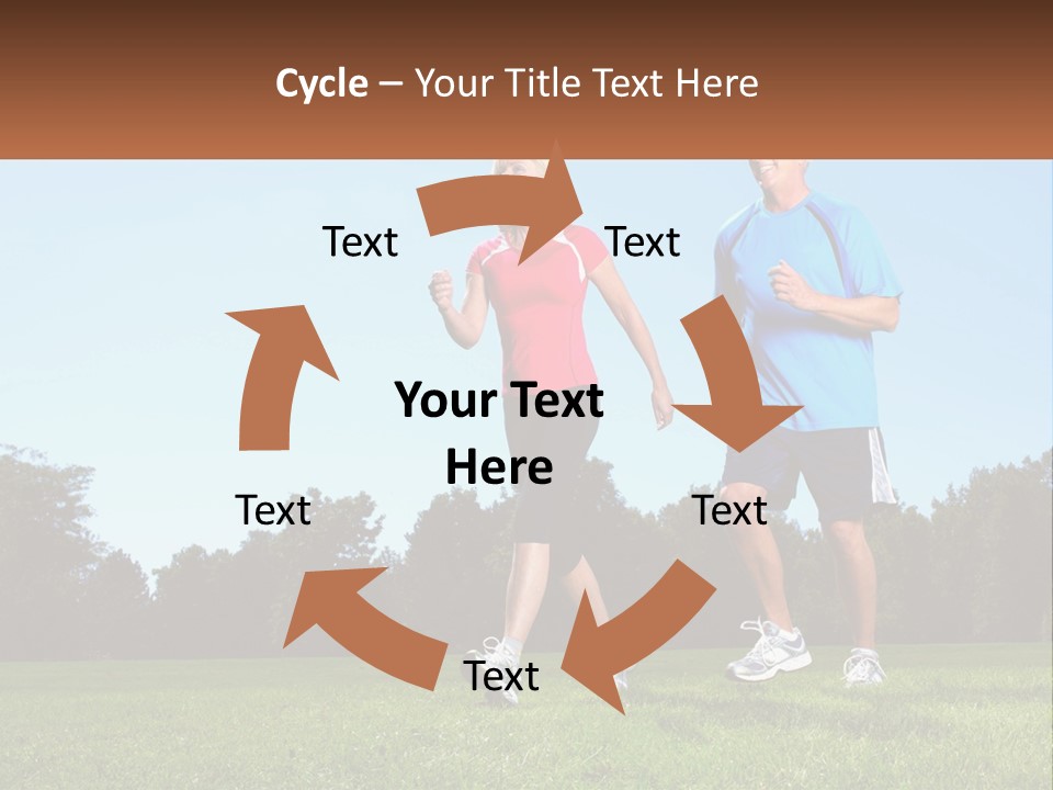 A Man And A Woman Jogging In A Field PowerPoint Template