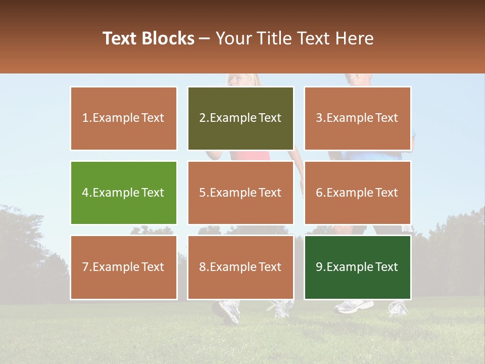A Man And A Woman Jogging In A Field PowerPoint Template
