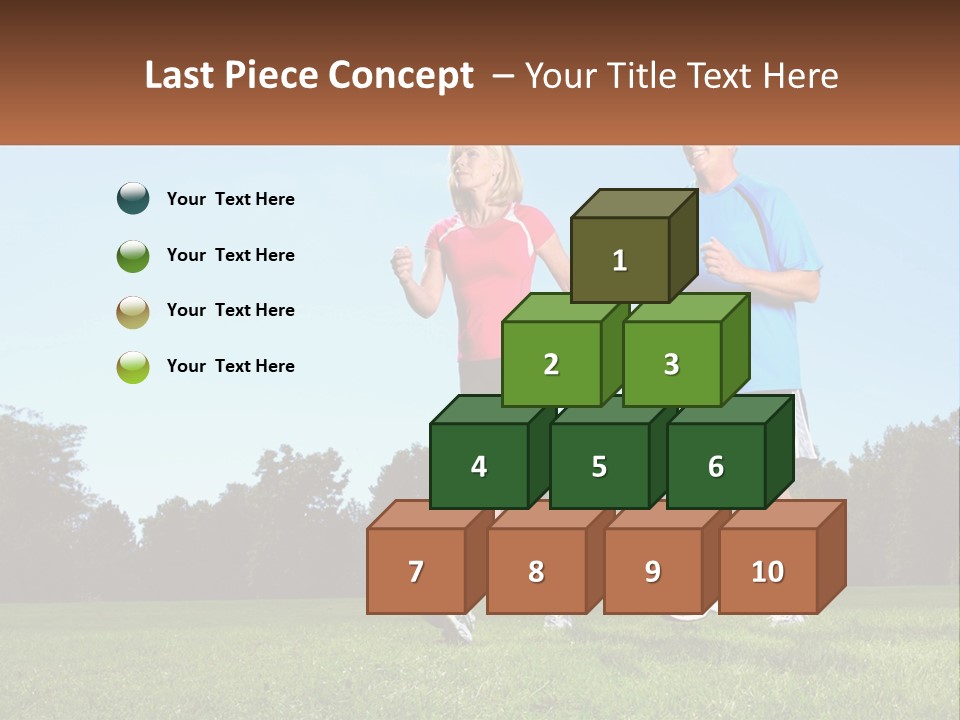 A Man And A Woman Jogging In A Field PowerPoint Template