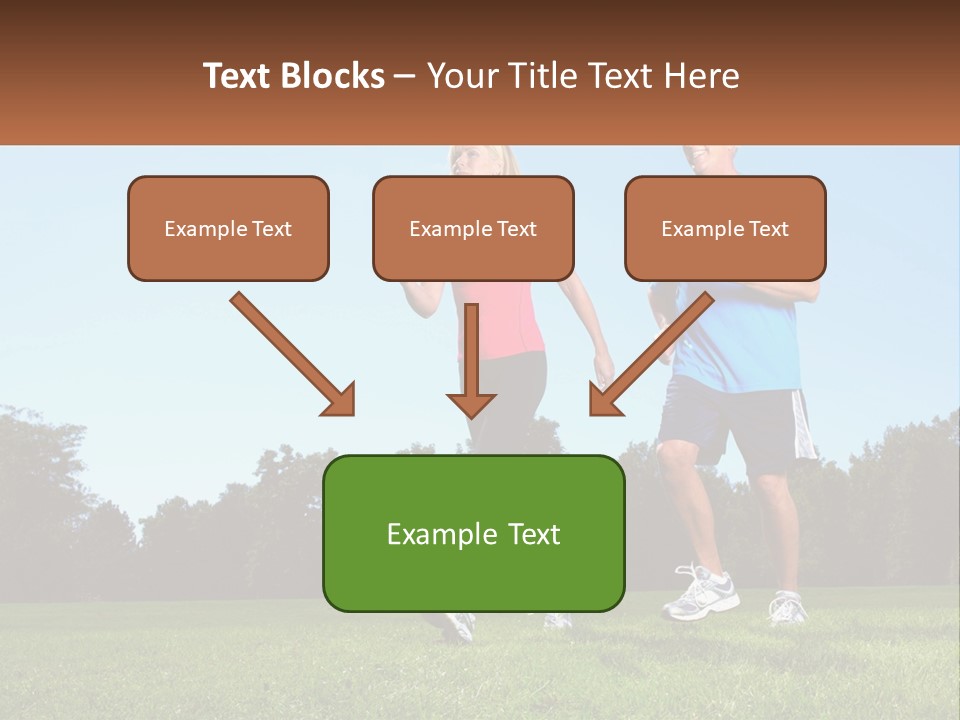 A Man And A Woman Jogging In A Field PowerPoint Template