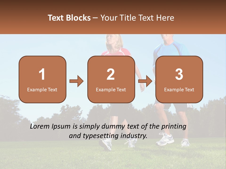 A Man And A Woman Jogging In A Field PowerPoint Template