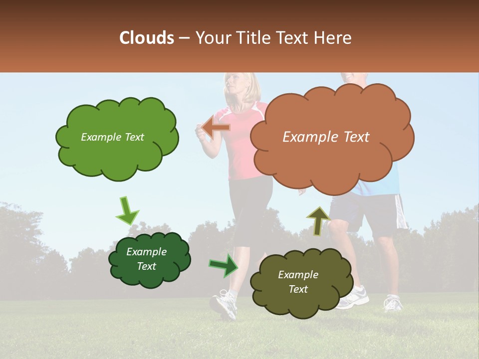 A Man And A Woman Jogging In A Field PowerPoint Template