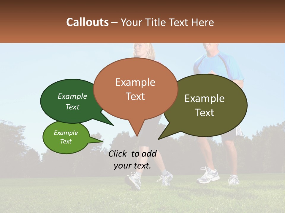 A Man And A Woman Jogging In A Field PowerPoint Template