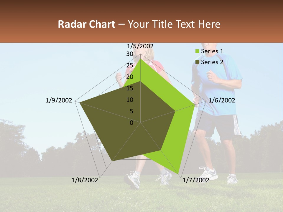 A Man And A Woman Jogging In A Field PowerPoint Template
