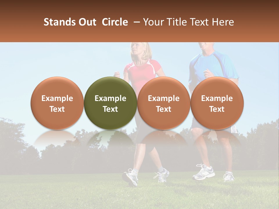 A Man And A Woman Jogging In A Field PowerPoint Template