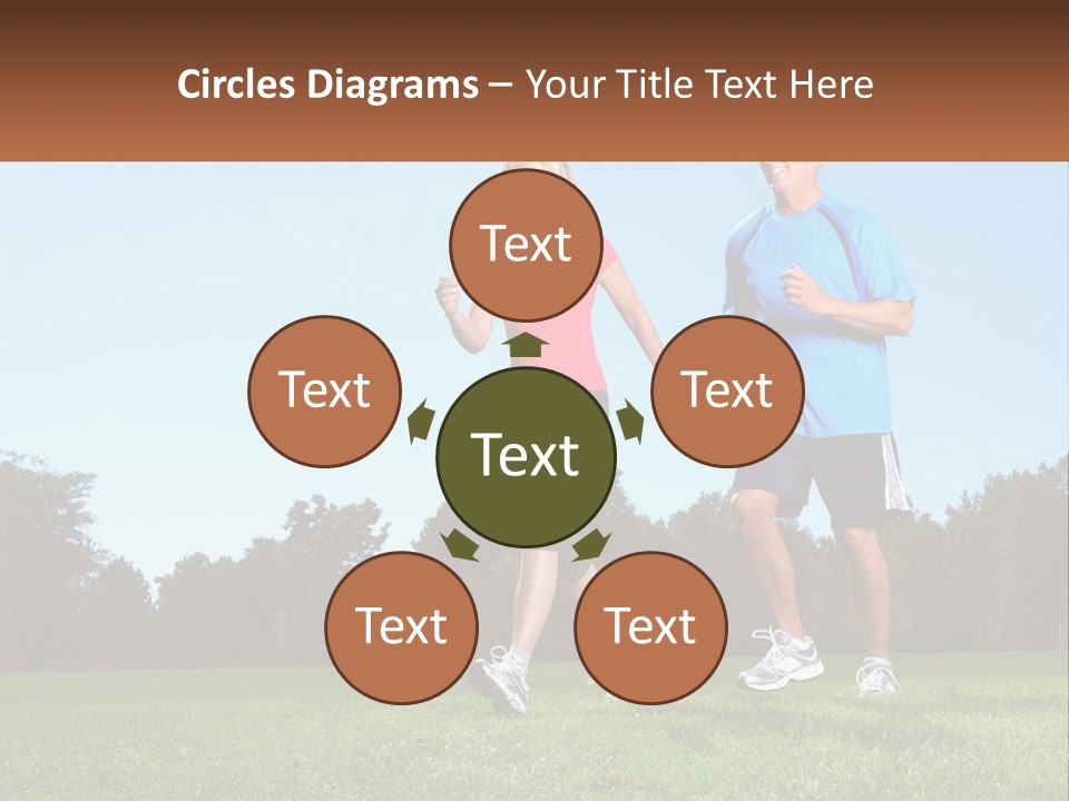 A Man And A Woman Jogging In A Field PowerPoint Template