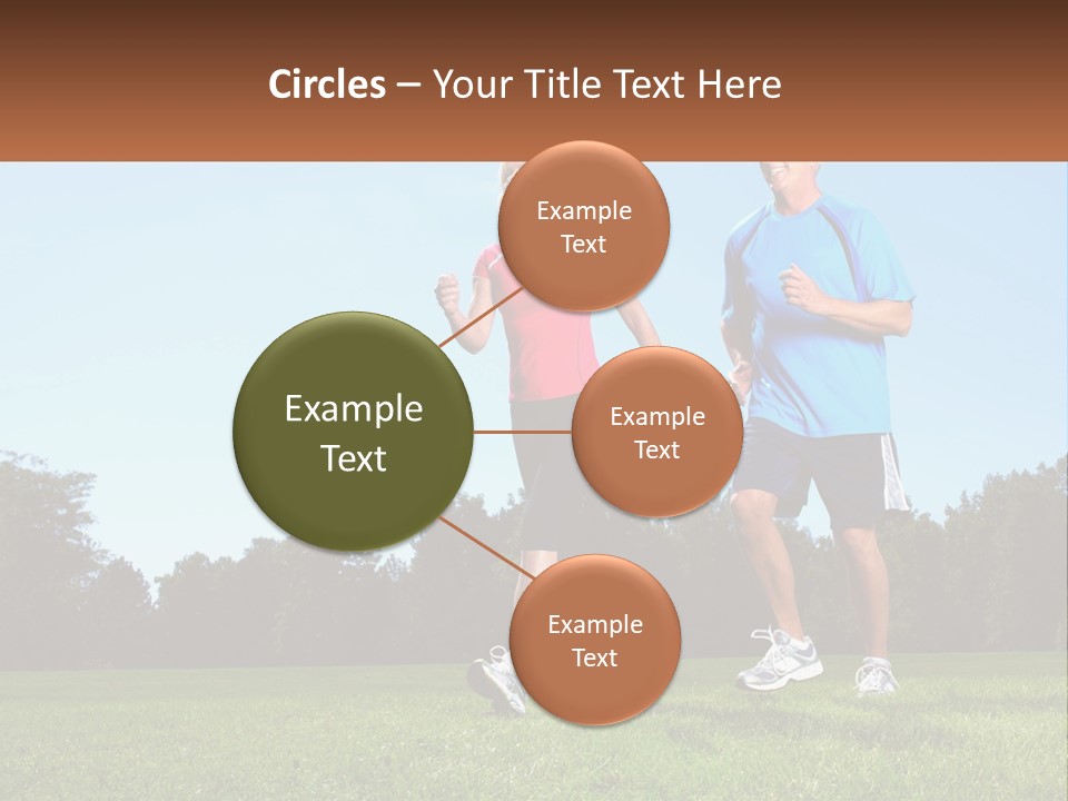 A Man And A Woman Jogging In A Field PowerPoint Template