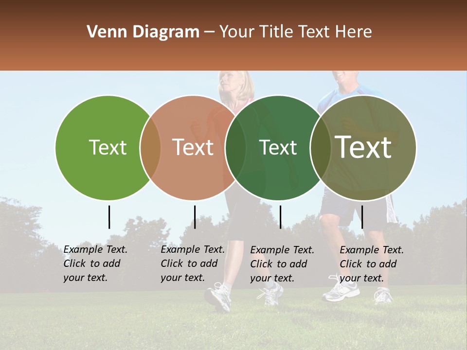 A Man And A Woman Jogging In A Field PowerPoint Template