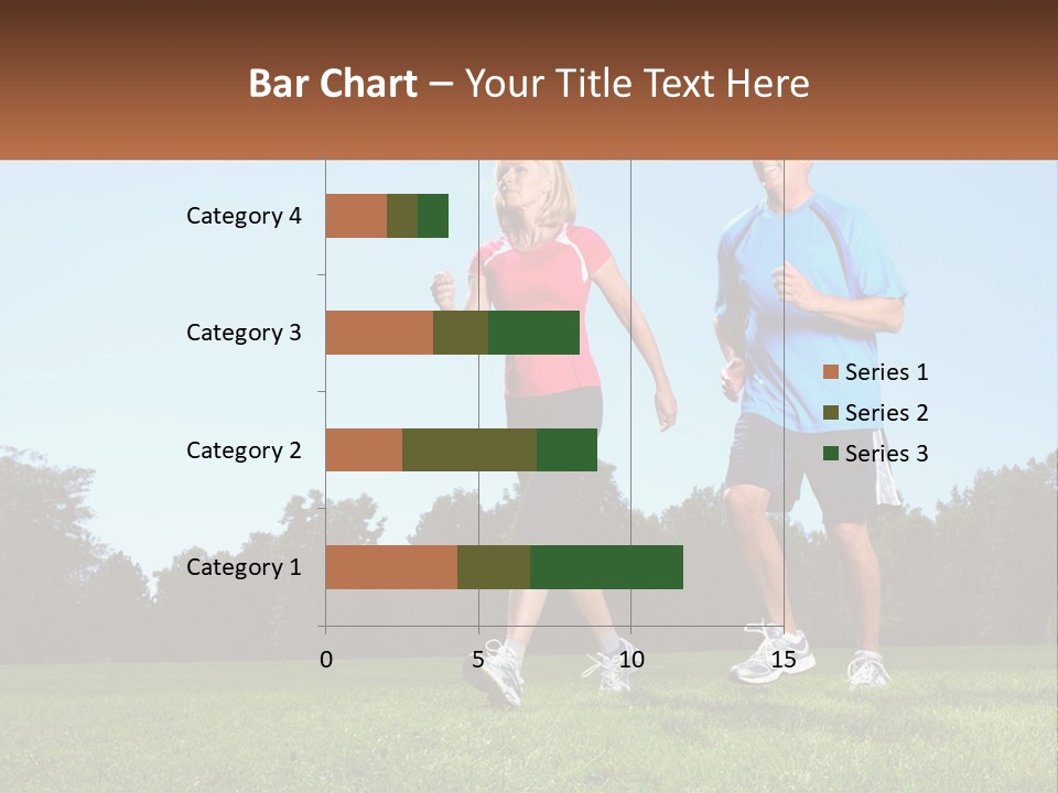 A Man And A Woman Jogging In A Field PowerPoint Template