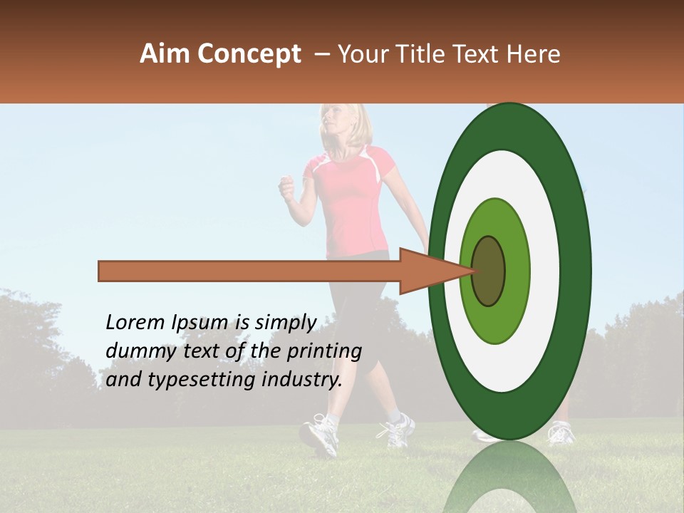 A Man And A Woman Jogging In A Field PowerPoint Template