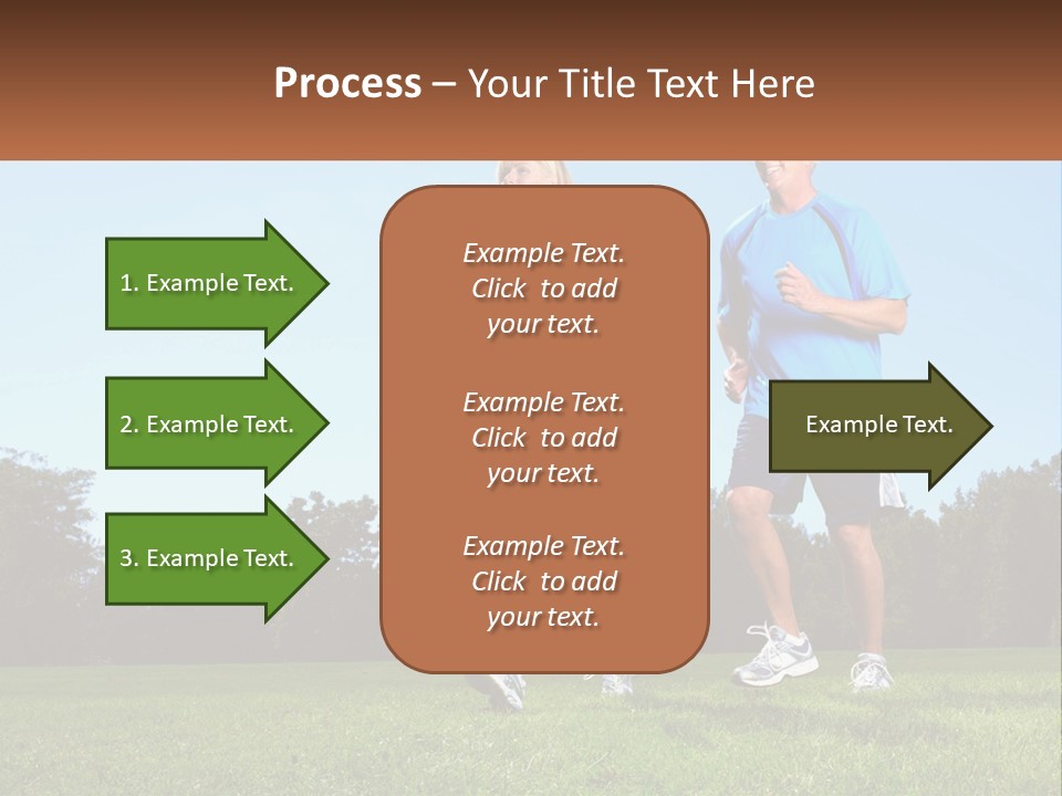 A Man And A Woman Jogging In A Field PowerPoint Template