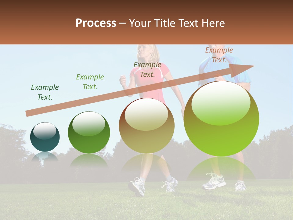 A Man And A Woman Jogging In A Field PowerPoint Template