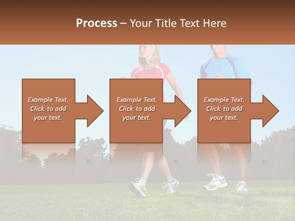 A Man And A Woman Jogging In A Field PowerPoint Template