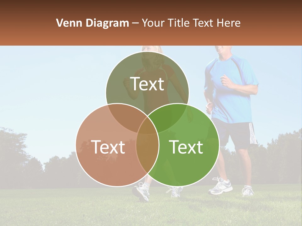 A Man And A Woman Jogging In A Field PowerPoint Template