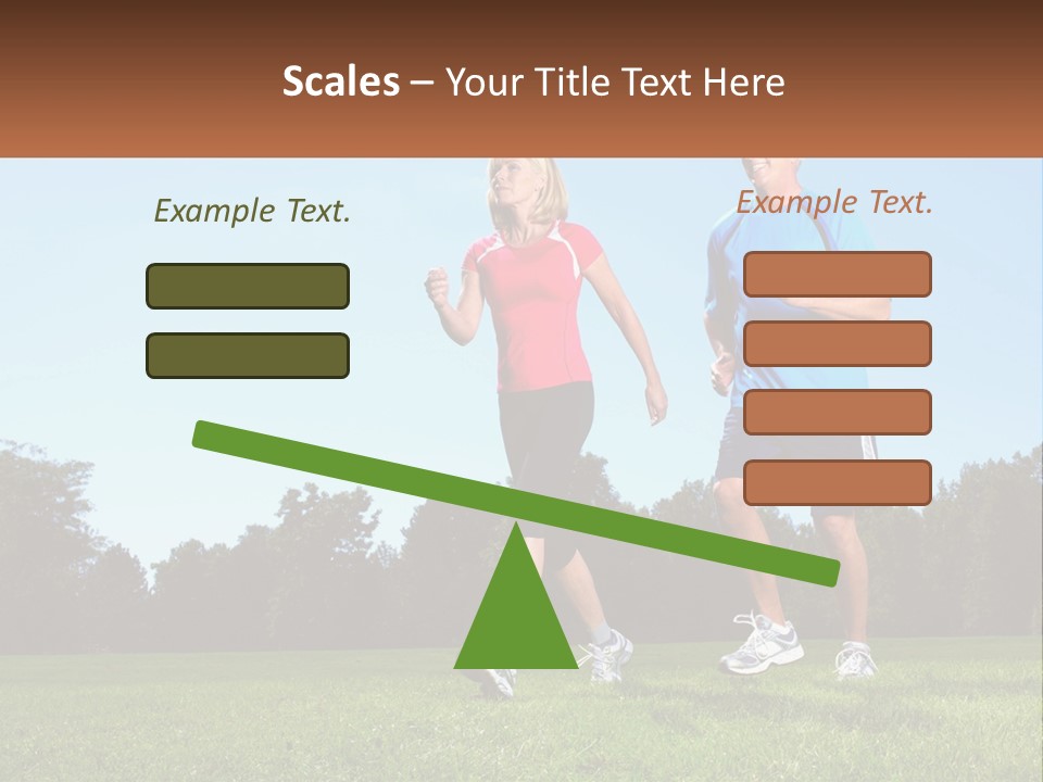 A Man And A Woman Jogging In A Field PowerPoint Template