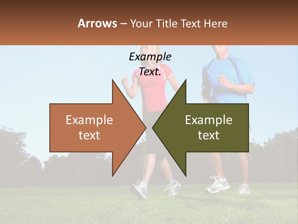 A Man And A Woman Jogging In A Field PowerPoint Template