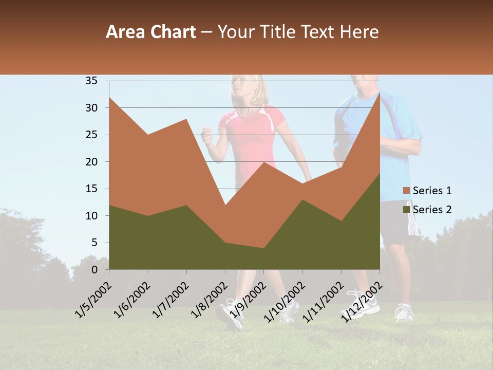 A Man And A Woman Jogging In A Field PowerPoint Template