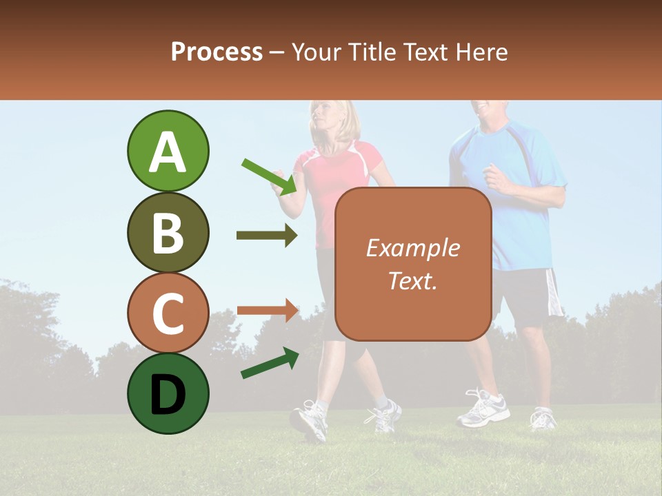A Man And A Woman Jogging In A Field PowerPoint Template