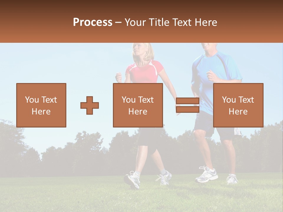 A Man And A Woman Jogging In A Field PowerPoint Template