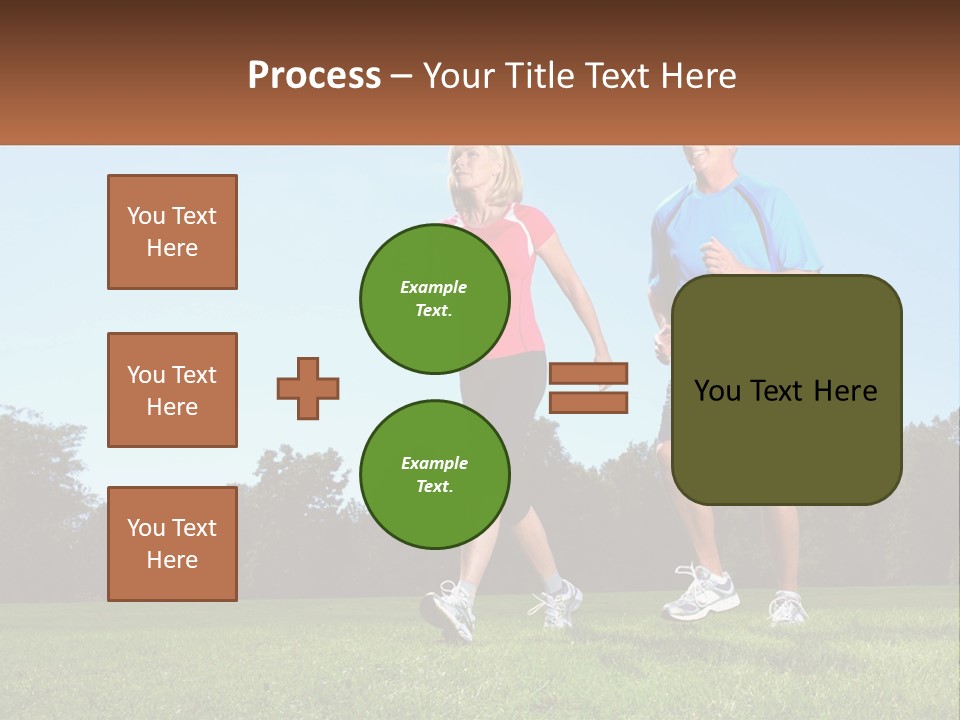 A Man And A Woman Jogging In A Field PowerPoint Template