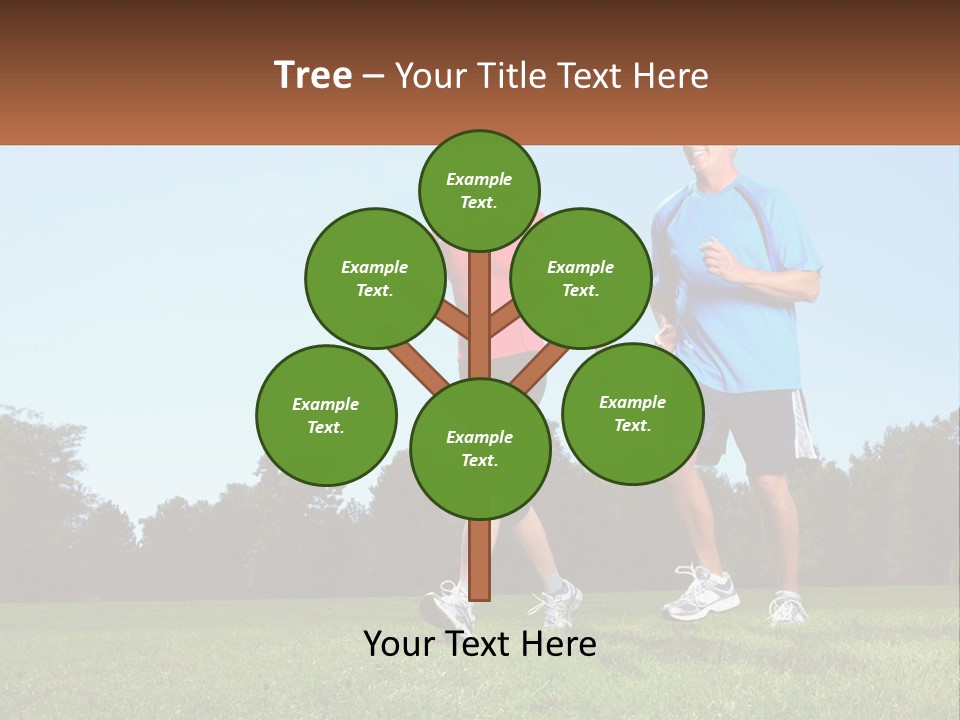 A Man And A Woman Jogging In A Field PowerPoint Template