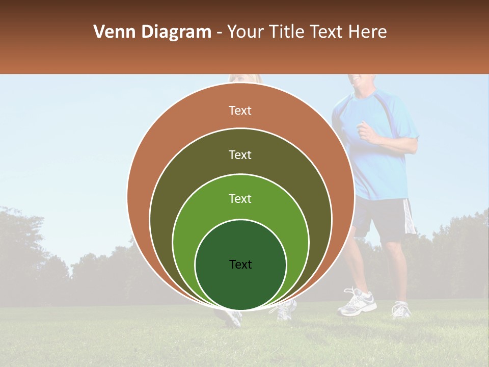 A Man And A Woman Jogging In A Field PowerPoint Template