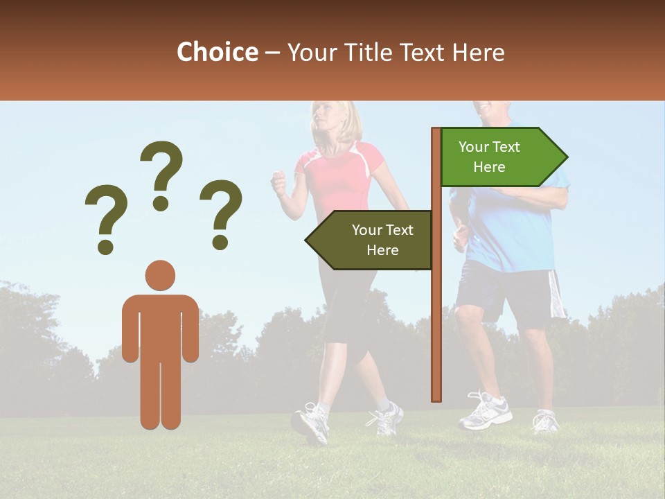 A Man And A Woman Jogging In A Field PowerPoint Template