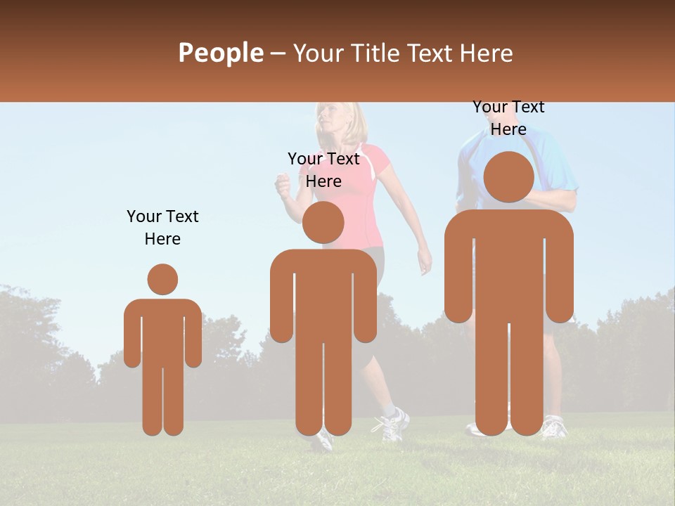 A Man And A Woman Jogging In A Field PowerPoint Template