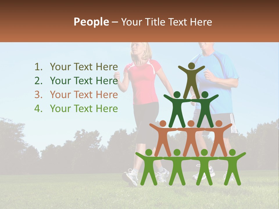 A Man And A Woman Jogging In A Field PowerPoint Template