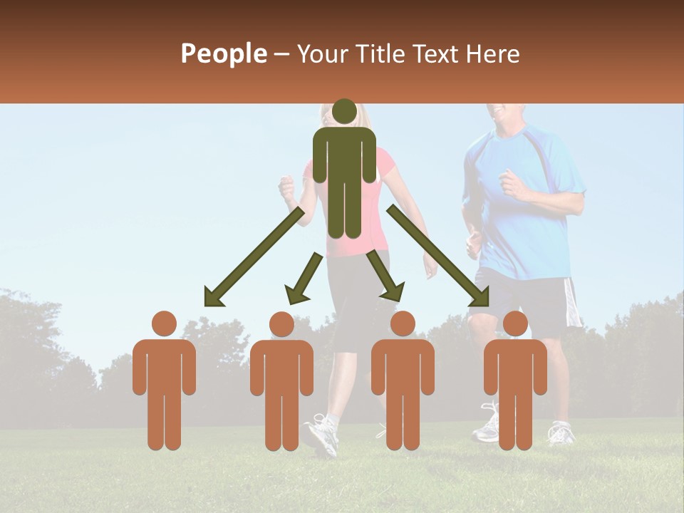 A Man And A Woman Jogging In A Field PowerPoint Template