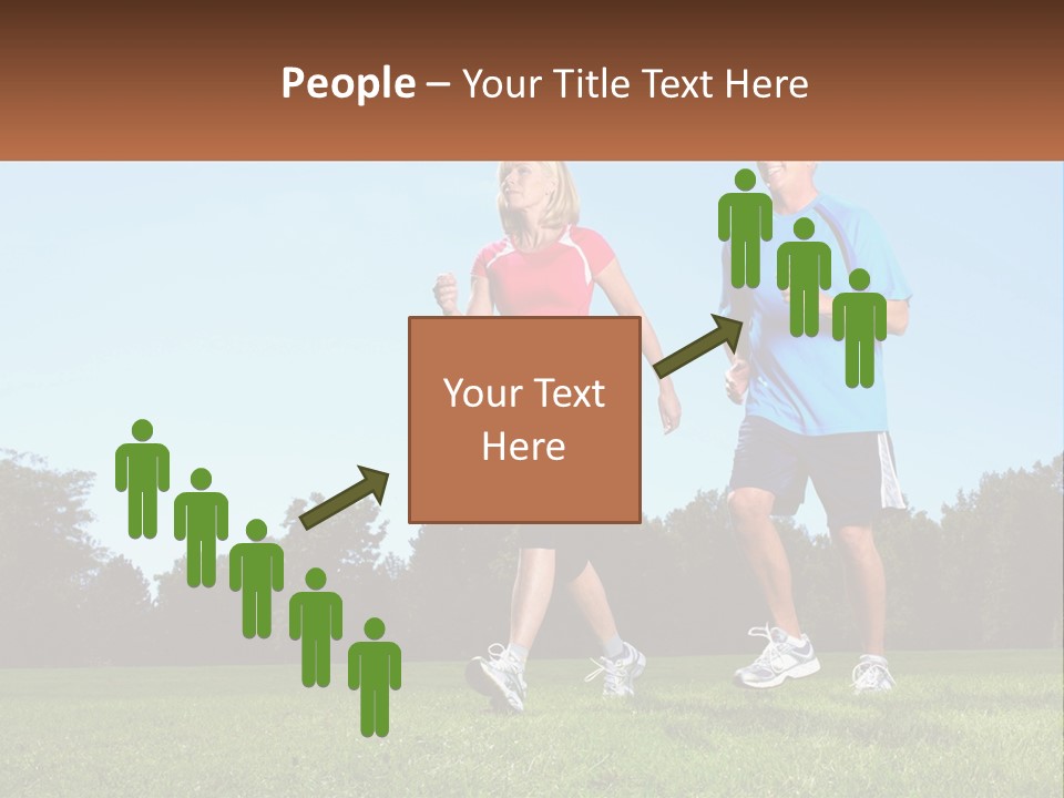 A Man And A Woman Jogging In A Field PowerPoint Template