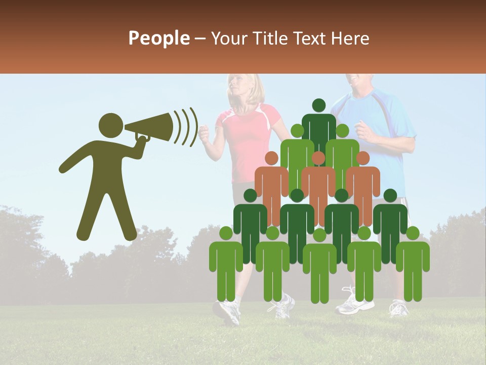 A Man And A Woman Jogging In A Field PowerPoint Template