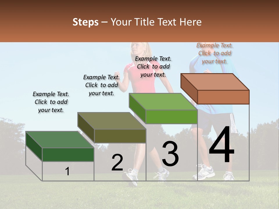 A Man And A Woman Jogging In A Field PowerPoint Template