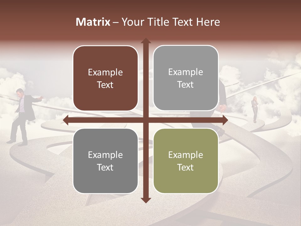 A Man In A Suit And A Man In A Suit Are Walking Across A Maze PowerPoint Template