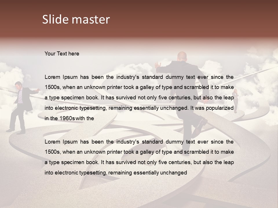 A Man In A Suit And A Man In A Suit Are Walking Across A Maze PowerPoint Template