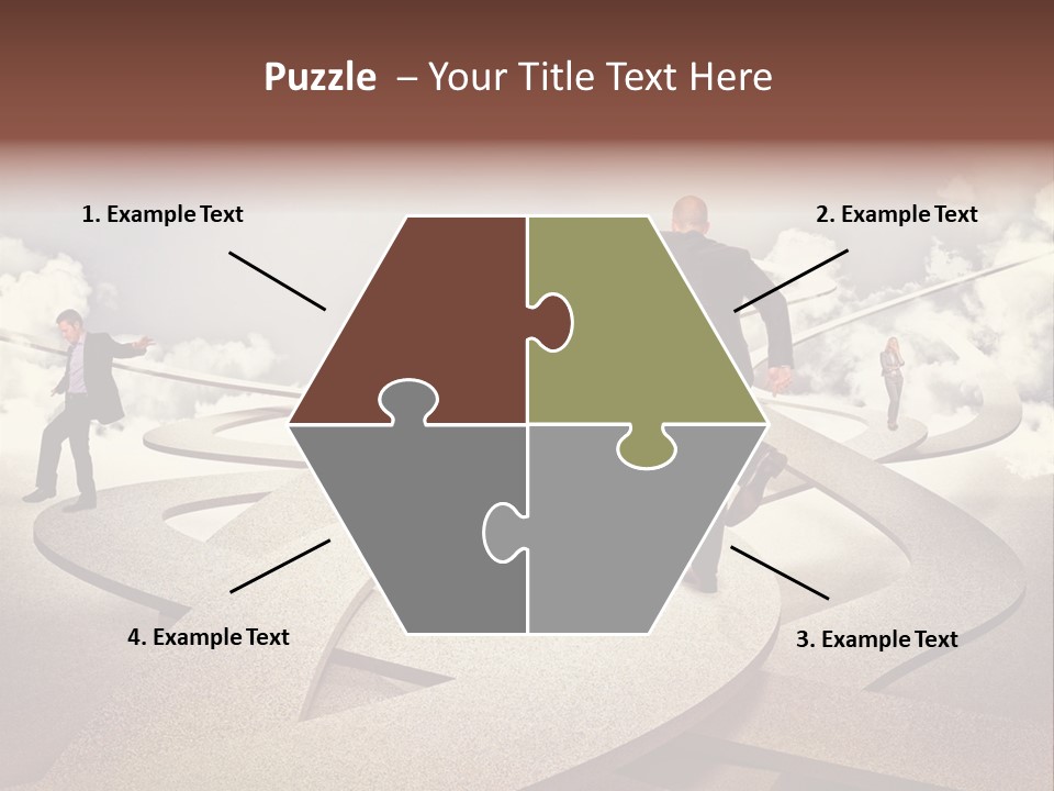 A Man In A Suit And A Man In A Suit Are Walking Across A Maze PowerPoint Template
