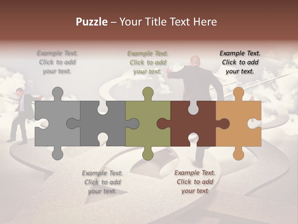 A Man In A Suit And A Man In A Suit Are Walking Across A Maze PowerPoint Template