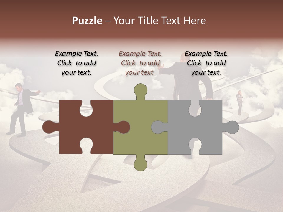 A Man In A Suit And A Man In A Suit Are Walking Across A Maze PowerPoint Template