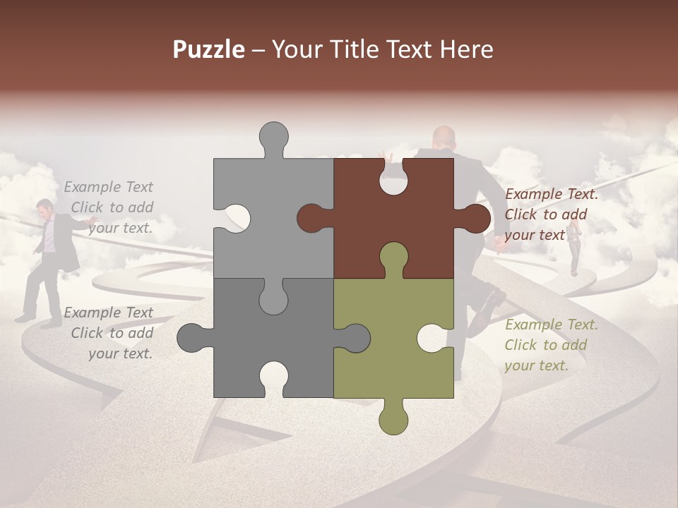 A Man In A Suit And A Man In A Suit Are Walking Across A Maze PowerPoint Template